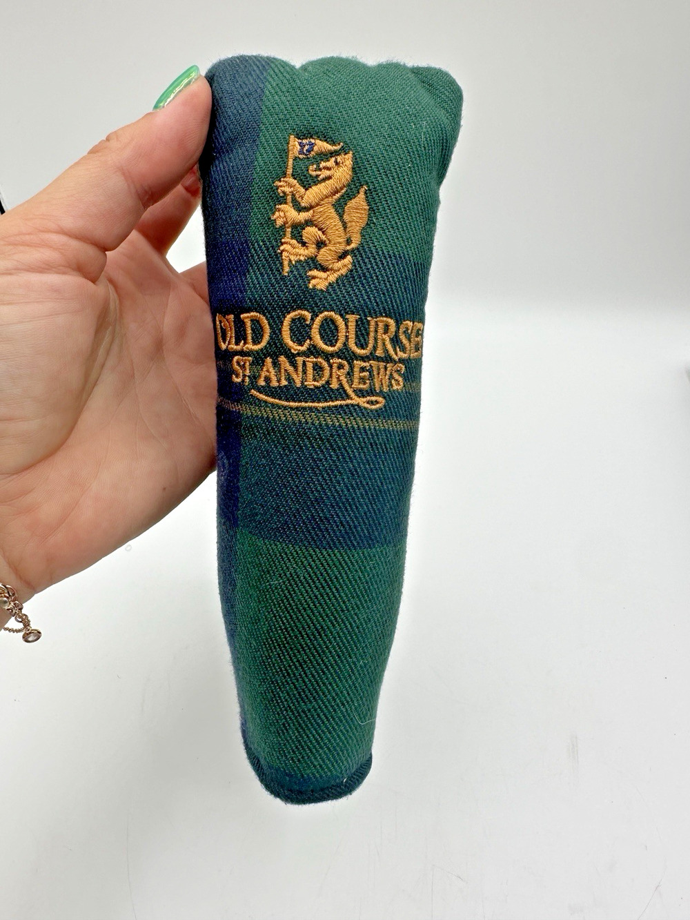 St Andrews Old Course Blade Putter Headcover Tartan Magnetic Closure Golf